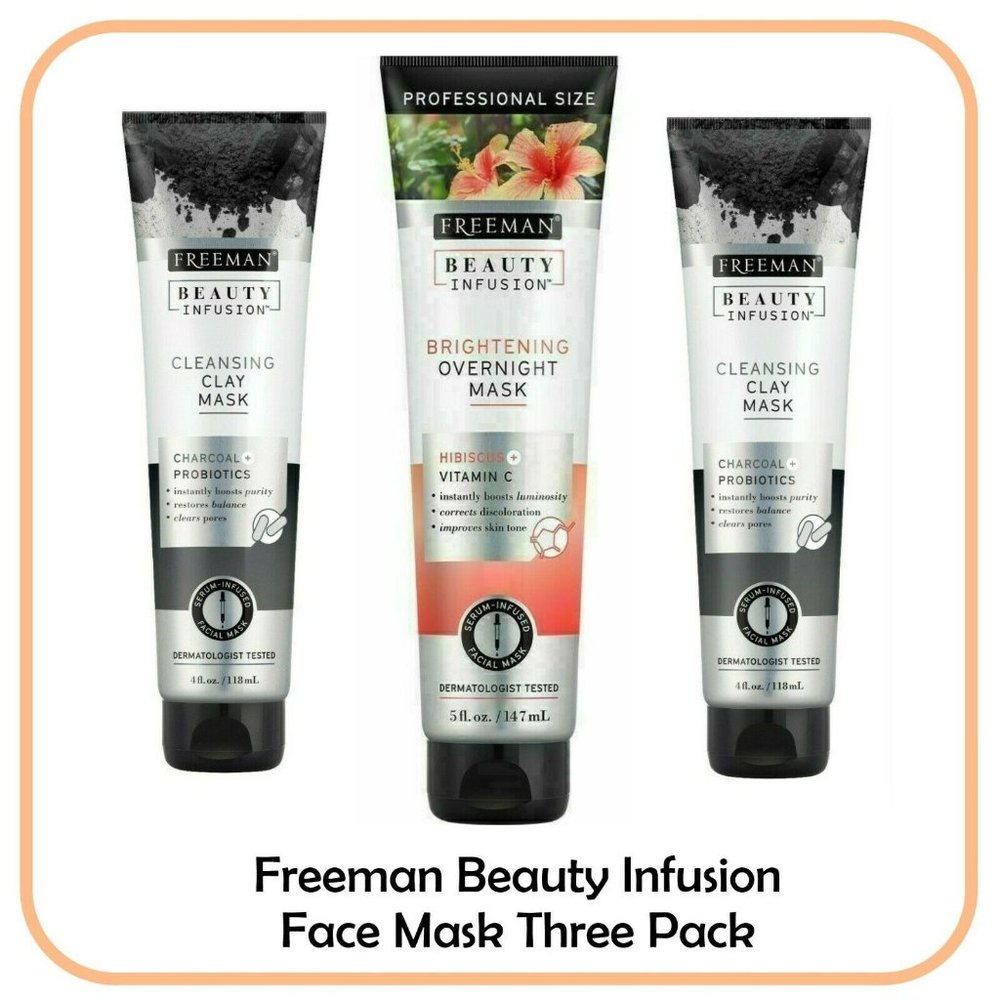 Freeman Beauty Infusion Charcoal Clay Face Mask 3p